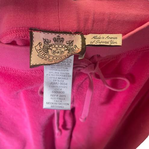 Juicy Couture  Y2K Hot Pink Wide Leg Terrycloth Capri Pants Medium