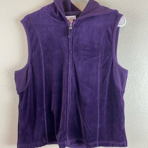 Charter Club  Velour Vest Jacket with Hood Size. L