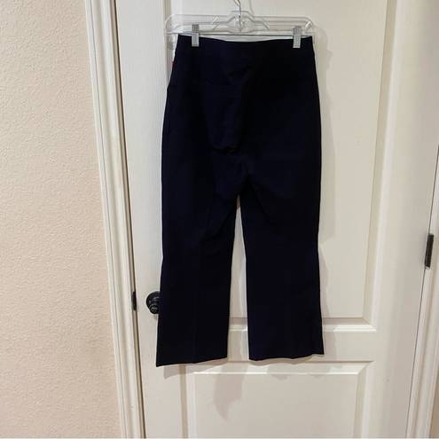 Spanx NWT  On The Go Kick Flare Navy Blue Pull On Crop Pants Size Medium