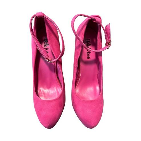 Bella Marie , hot pink, suede Mary Jane Pumps.