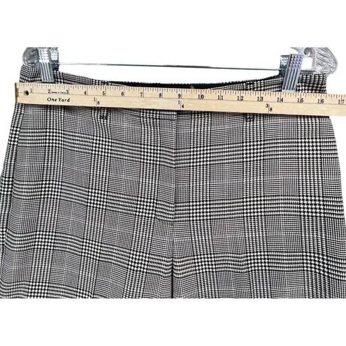 Lafayette 148  Dalton Pants Womens Size 8 Black White Houndstooth Plaid Wide Leg