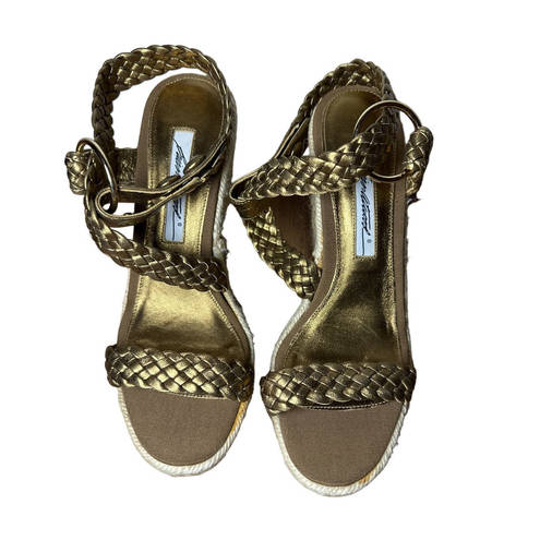 Brian Atwood  Shoes Leather Braided Espadrille Wedges Size Women's 6.5 (37)