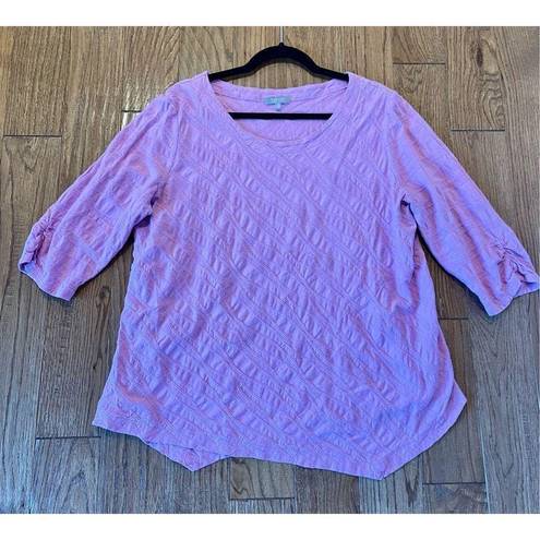 Habitat  purple textured crewneck blouse xl