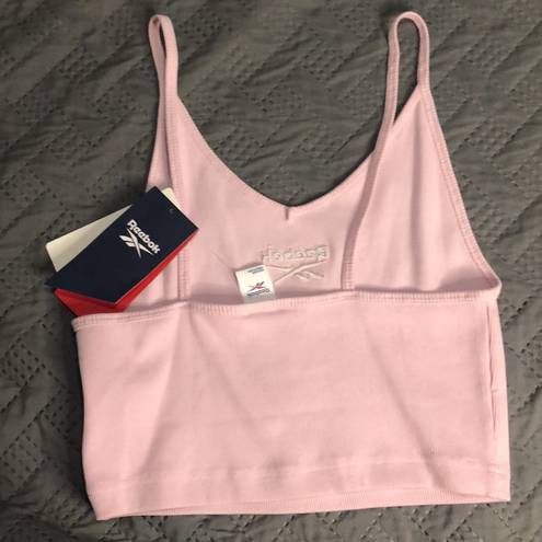 Reebok light pink tank crop top