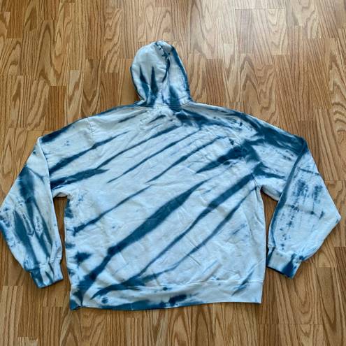 Good American BOYFRIEND TIE DYE HOODIE IN ORION BLUE - SZ 3XL