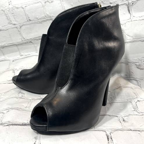 Guess Ashleigh Leather Booties Black-6.5