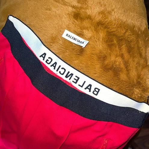 Balenciaga  Red Logo Waistband Leggings