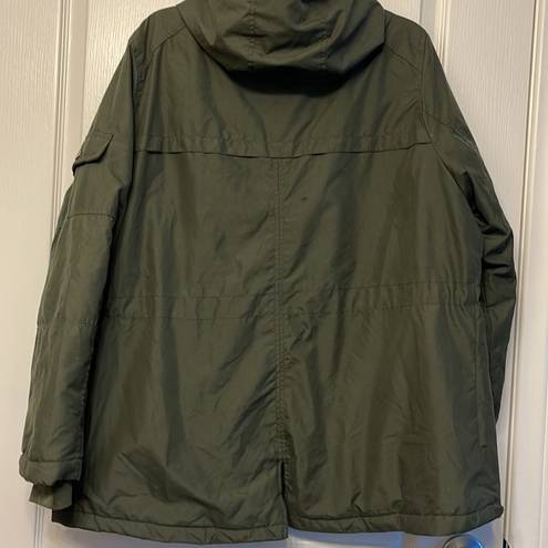 Celebrity Pink Women's  Army Green Olive Bomber Jacket Hooded Size Large EUC