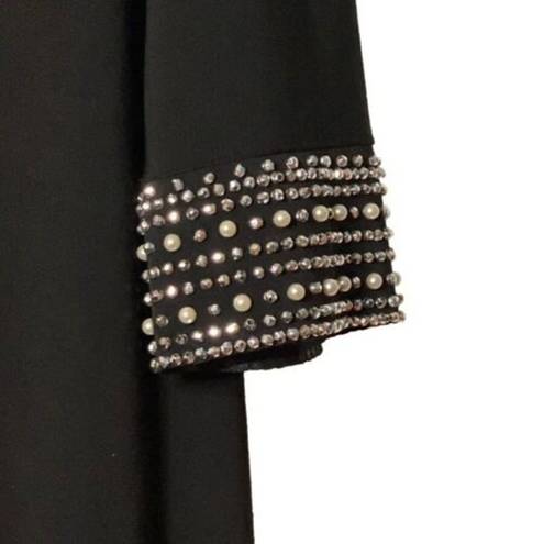 Tiana B 🖤 NWT . Black Knit Dress | Size M |‎ Long Sleeves with Beaded Cuff 🖤