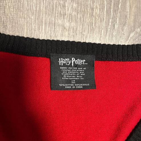 Harry Potter  Gryffindor Red, Black Varsity Cardigan Sweater Size 2XL Button Down