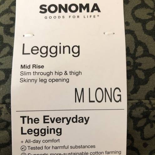 Sonoma  Womens THE EVERYDAY LEGGINGS Size Medium Long Olive Green New