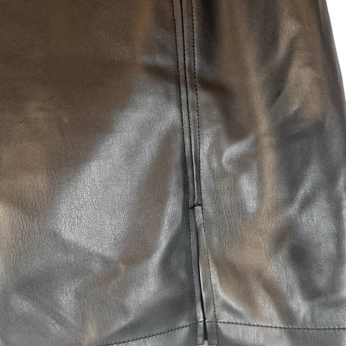 Juicy Couture  Black Vegan Leather Edgy Mini Skirt Women Sz L