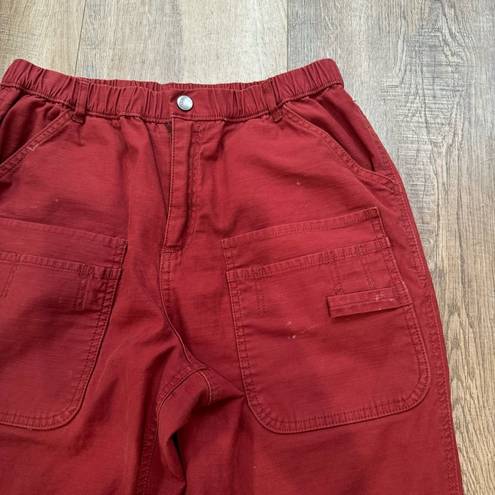 Free People Movement FP Movement by Free People High Rise Wide Leg Red Cargo Pants Size S