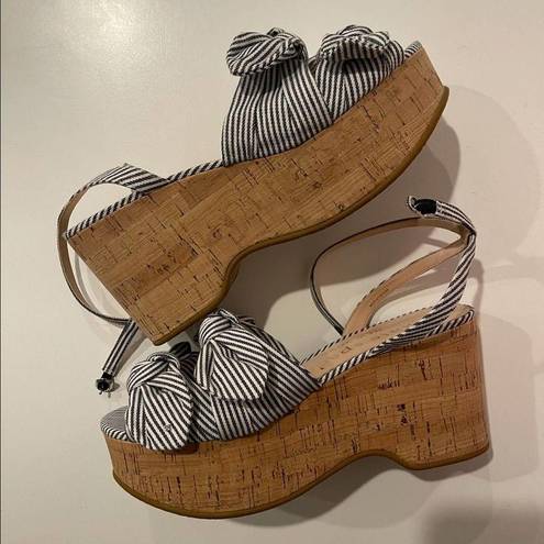 Kate Spade  Julep Stripe Platform Wedges NWT 8.5