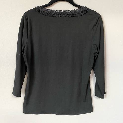 Cynthia Steffe  Lace Ruffle 3/4 Sleeve Top