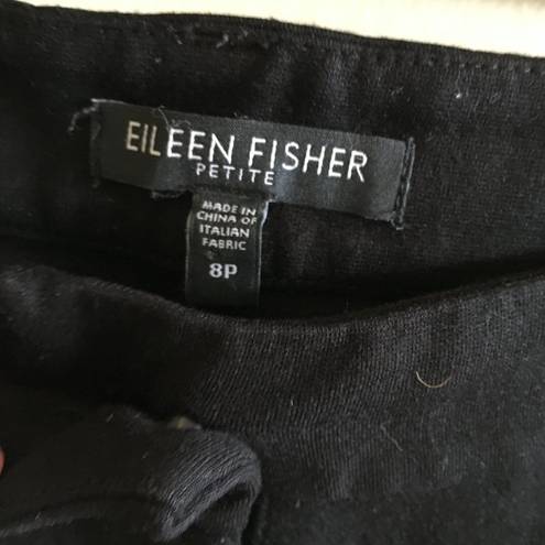 Eileen Fisher  Ponte Knit Ankle Jeans Black Womens Size 8P Petite