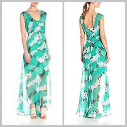 Tracy Reese $598  Black Label Silk Godet Floral Maxi Dress