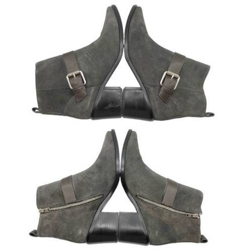 ALLSAINTS NIB  Jason Boot Charcoal Gray Suede Buckle Ankle Bootie Women’s Size 9