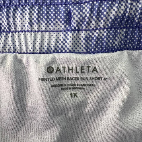 Athleta  Printed Mesh Racer Run Shorts 4" Size 1X Athletic Running Activewear