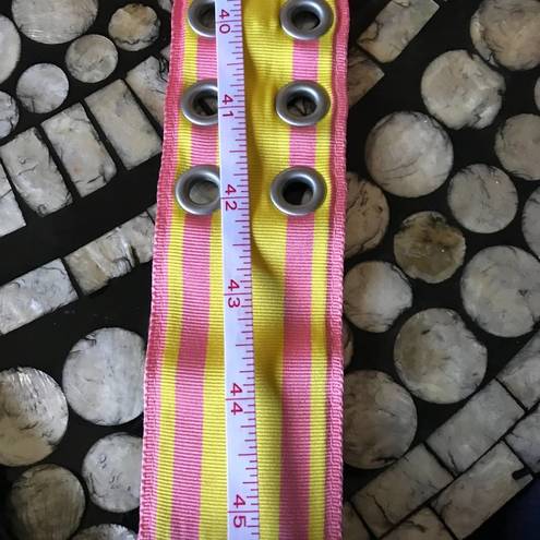 Gap  striped wide accent belt Pink and yellow large barbiecore