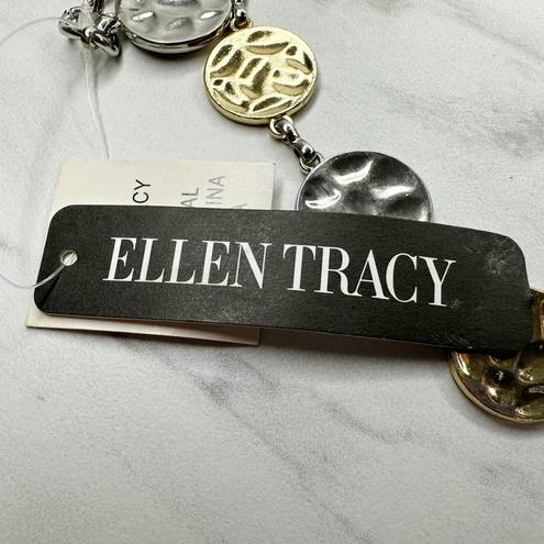 Ellen Tracy  Hammered Metal Dual Tone Metal Chain Link Belt Size Small S