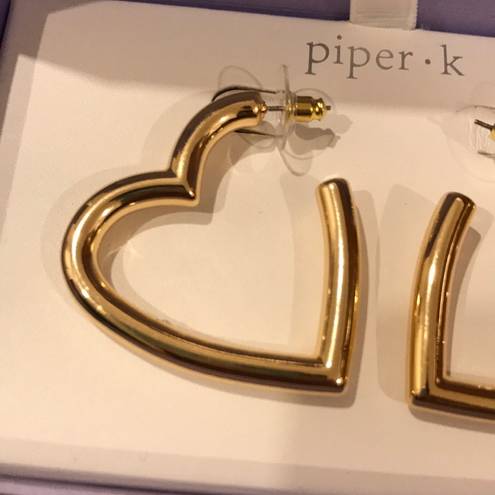 Piper  K Gold HEART Hoops ❤️