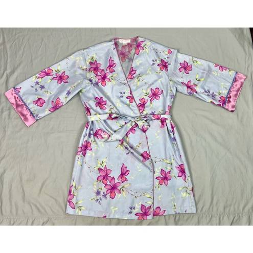 Oscar de la Renta Pink Label satin floral robe size small medium