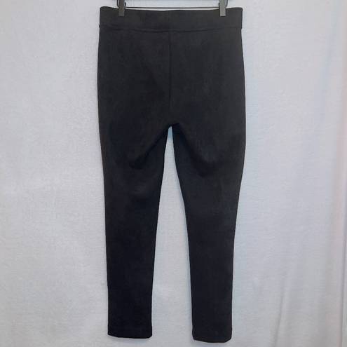 Andrew Marc  Black Faux Suede Pull On Elastic Waist Business Casual Pants