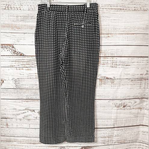 Equipment  Bergen 100% Silk Checkered Cropped Pants, EUC, Size 6, MSRP $340