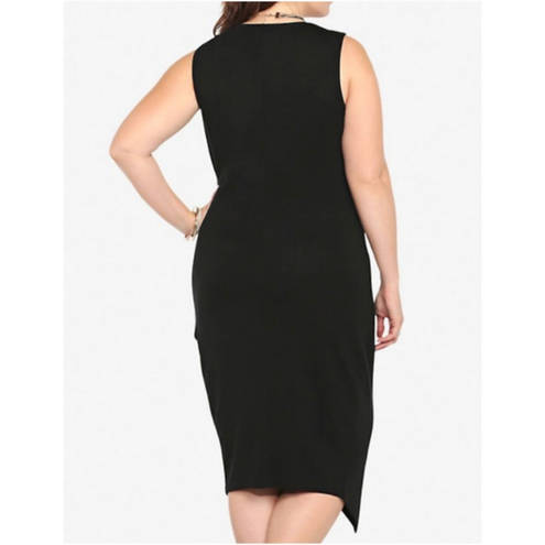 Torrid  Black Sleeveless Ponte Envelope Bodycon Dress NWT Size 2