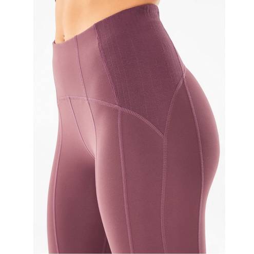 Fabletics Trapunto 7/8 High Waisted Midi Ankle Leggings Corset Quilted Mauve S