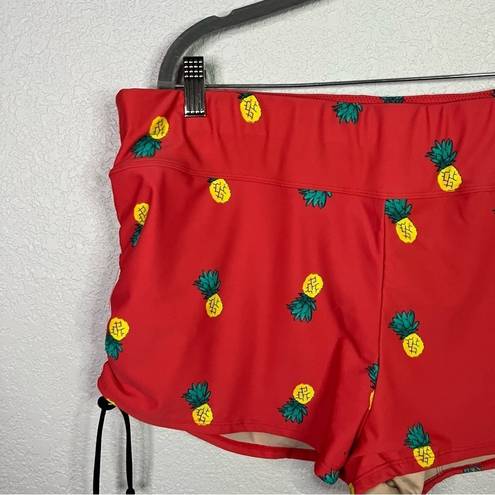 Cacique Pineapple Print Swim Bottom Boyshorts Women's 24 Plus Size