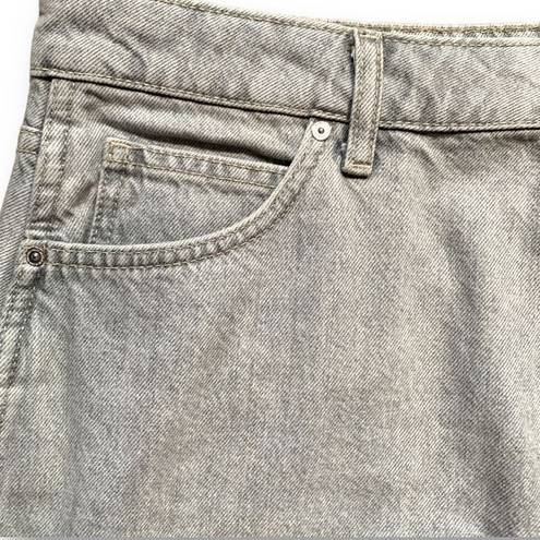 Mango MNG Skirt Gray Denim Micro Mini Straight Fit Cotton Size Medium