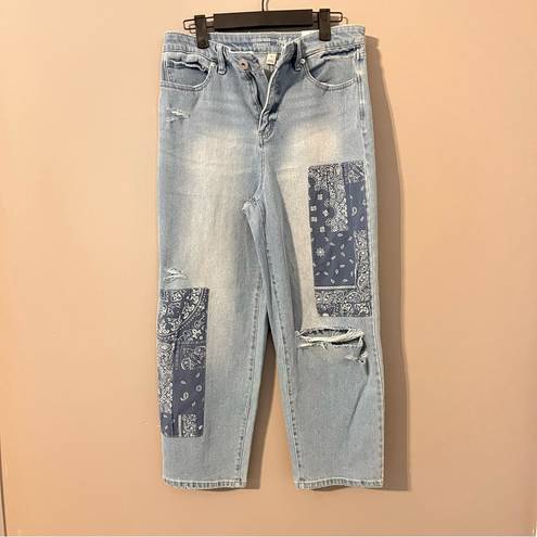 Style & Co  Petite High-Rise Patchwork Vintage Classic Mom Jeans Size 6 Petite