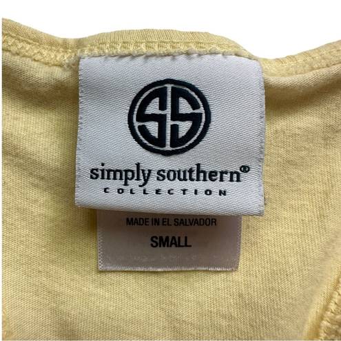 Simply Southern Sleeveless Yellow Summer Pineapple Tank Top Small