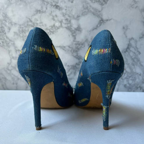 Penny Loves Kenny  Denim Patchwork Stiletto Pumps Size 7