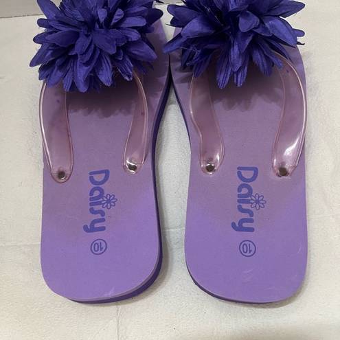 Daisy  Women's Flip Flop Wedged Heel Sandals Two-tone‎ Purple Size 10