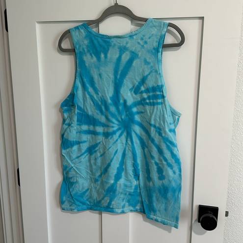 Krass&co Port &  Women's L Lake Bum Graphic Tank Top Blue Tie Dye Swirl Summer