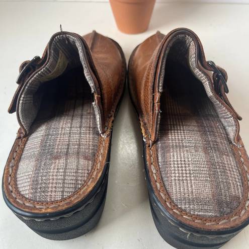 EastLand  Mae Womens Clogs Shoes Size 7.5M Brown Distressed Buckle Comfort SlipOn