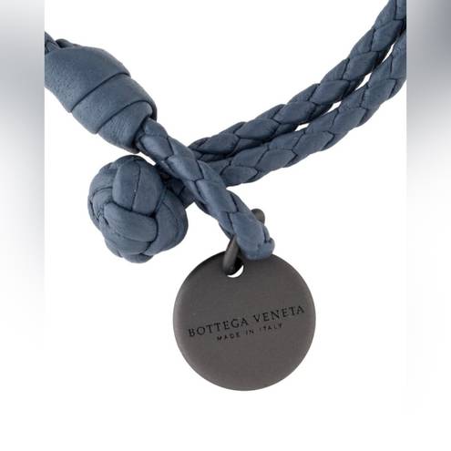 Bottega Veneta  Authentic Women's Blue Braided Leather Bracelet