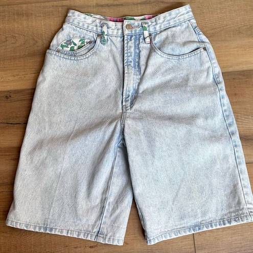 Bermuda Nuovo Denim Jean Shorts Vintage Womens Small 4 5 Light Wash  Floral