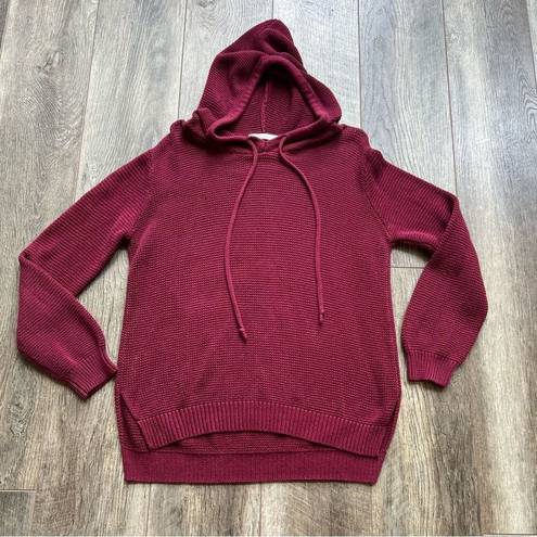 Harper  Lane Stitch Fix Knit Hoodie Sweater Burgundy Red Size Medium