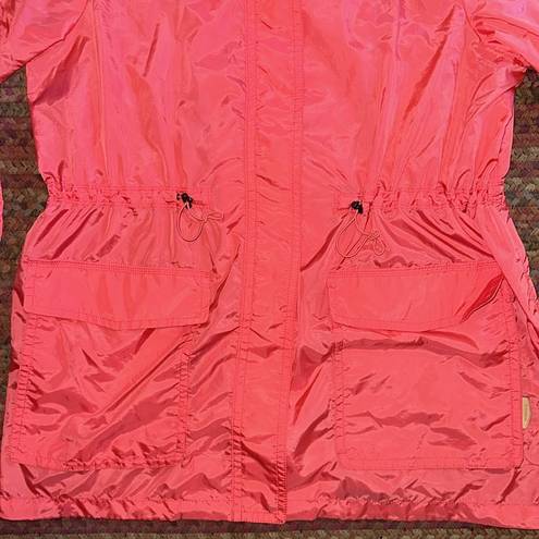 Coach AUTHENTIC  SALMON PINK WINDBREAKER RAIN JACKET