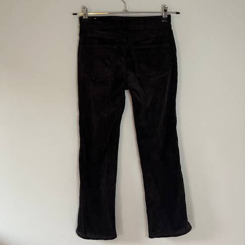 Pilcro The Yaya Mid Rise Corduroy Stretch Cropped Flare Jeans Dark Mink Brown