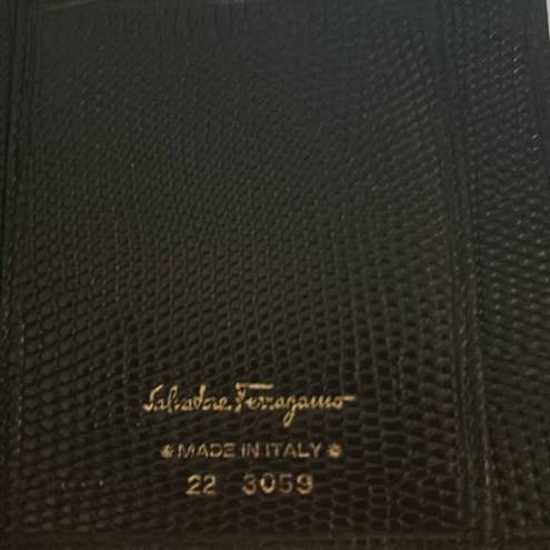 Salvatore Ferragamo Vara Black Leather Long Bifold Wallet Made in ITALY