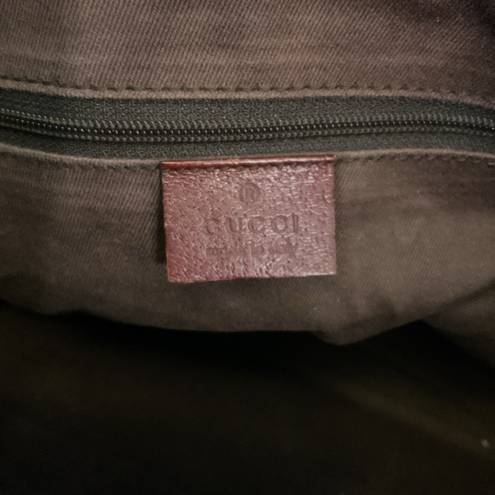Gucci Vintage Monogram GG Canvas Brown Leather Tote Bag Shoulder Purse 2123