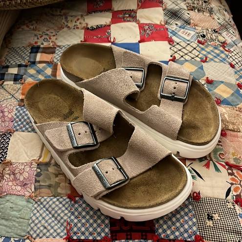 Birkenstock  Arizona Platform Suede Leather Size 38 US Woman’s Size 8 Sandals