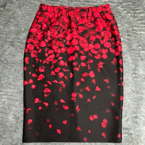 Petal Alyx brand S NWOT knee length skirt. Stunning red & black rose  design