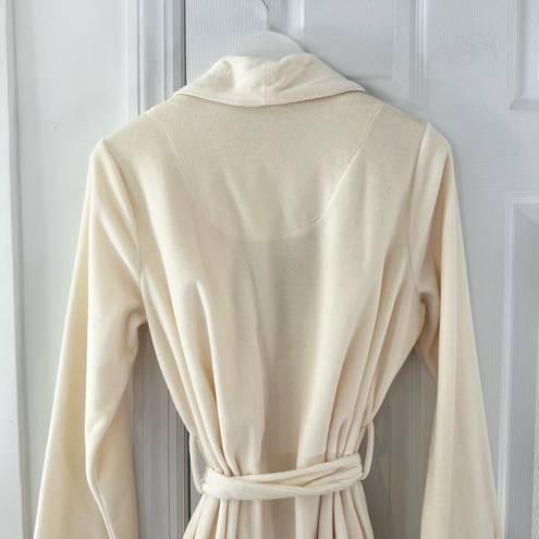 Lauren Ralph Lauren Cream Vanilla Luxury Embrodiered Crest Pocket NWT Robe Small