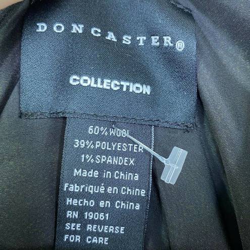 Doncaster  Jacket Womens Plus 14 NWT Black Striped Wool Blend Button Down Blazer